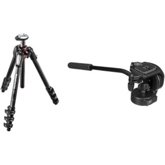 Manfrotto 055B, head 128RC, level controller 438